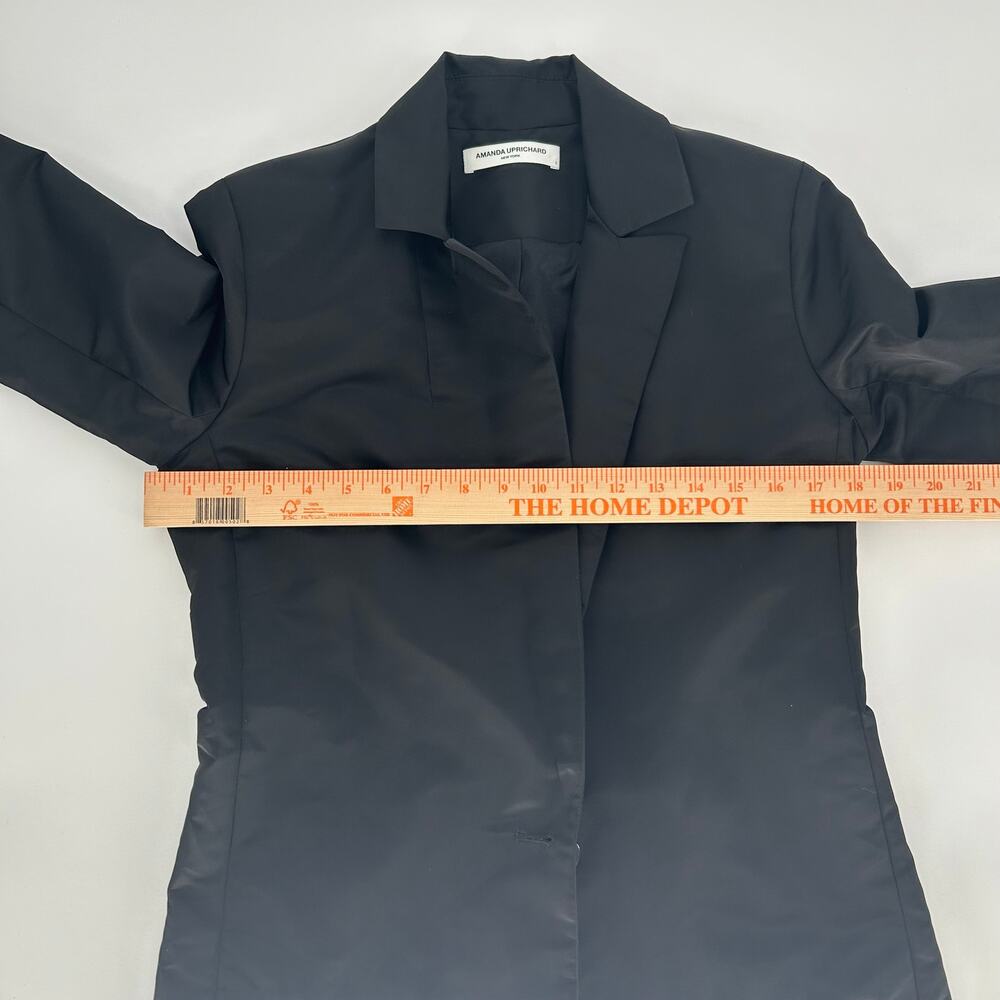 Amanda Uprichard Satin-Look Black Blazer | Size S - Picture 5 of 6